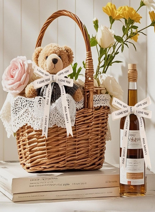 KINGLAKE I Love You Cotton Ribbon - 5/8 Inch x 10 Yards Natural Happy Valentine's Day Ribbon for Gift Wrapping, Love Ribbons for Crafts, Bouquet and DIY Decoration - Image 4